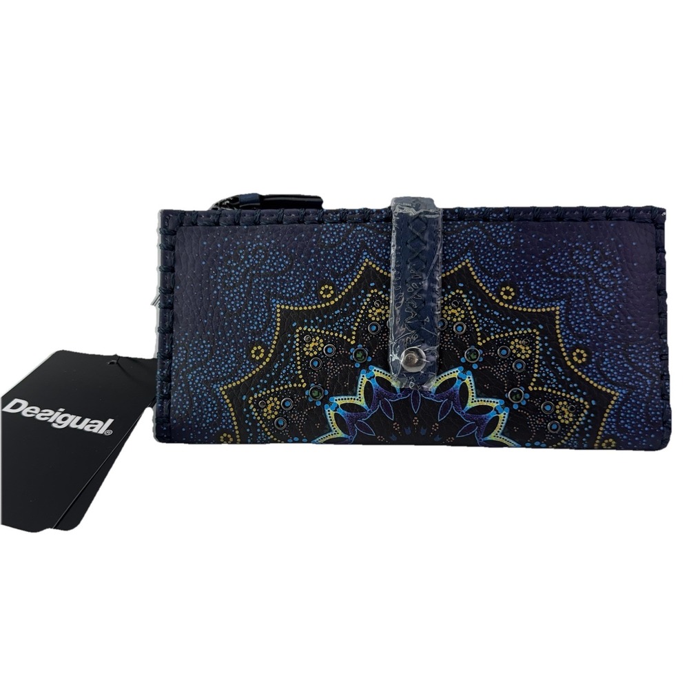 Desigual Mone Tekila Sunrise Pia Wallet Mandala Studded Blue NWT Boho